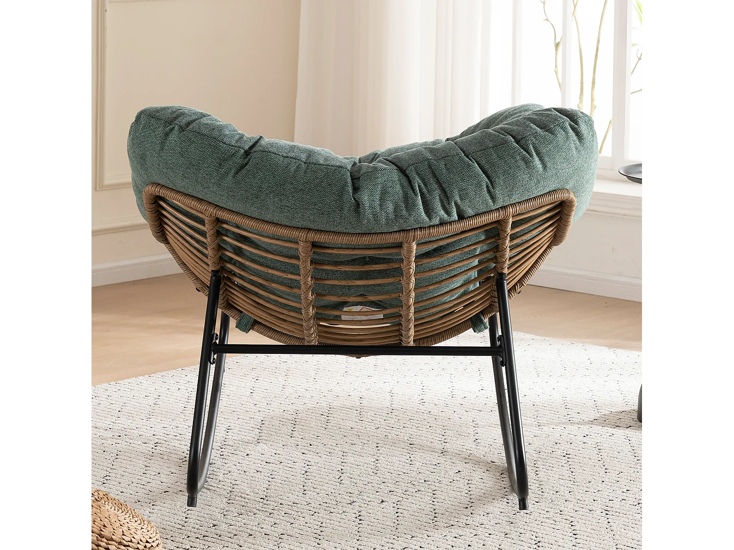 Chaise à bascule, fauteuil d'appoint en chenille, chaise à bascule moderne pour chambre de bébé, salon ou appartement.