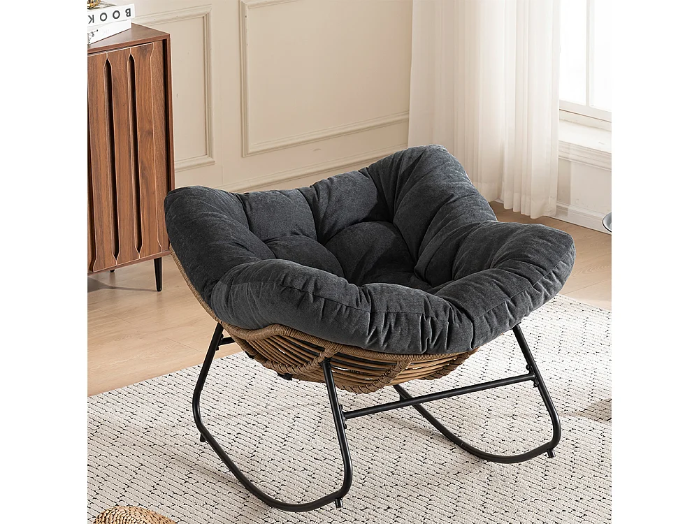 Chaise à bascule, fauteuil d'appoint en chenille, chaise à bascule moderne pour chambre de bébé, salon ou appartement.