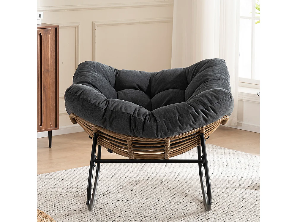 Chaise à bascule, fauteuil d'appoint en chenille, chaise à bascule moderne pour chambre de bébé, salon ou appartement.
