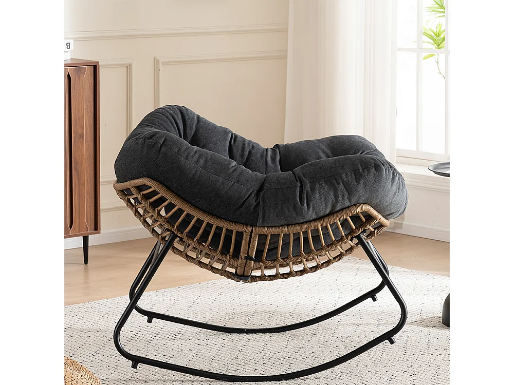 Chaise à bascule, fauteuil d'appoint en chenille, chaise à bascule moderne pour chambre de bébé, salon ou appartement.