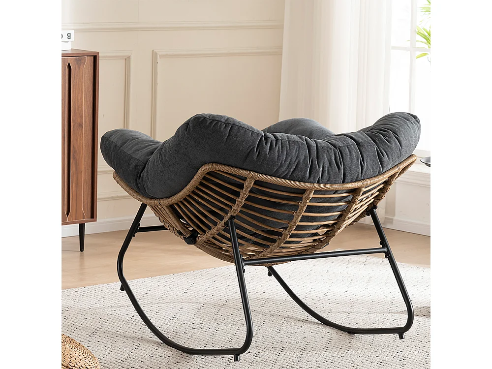 Chaise à bascule, fauteuil d'appoint en chenille, chaise à bascule moderne pour chambre de bébé, salon ou appartement.