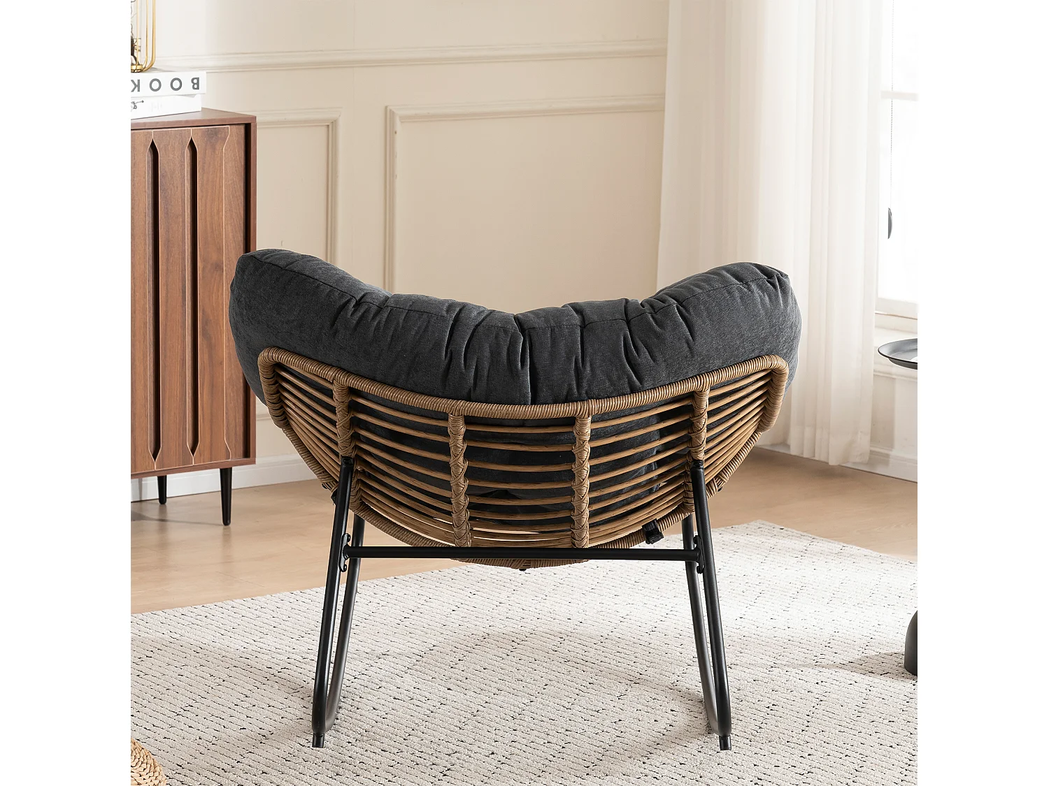 Chaise à bascule, fauteuil d'appoint en chenille, chaise à bascule moderne pour chambre de bébé, salon ou appartement.