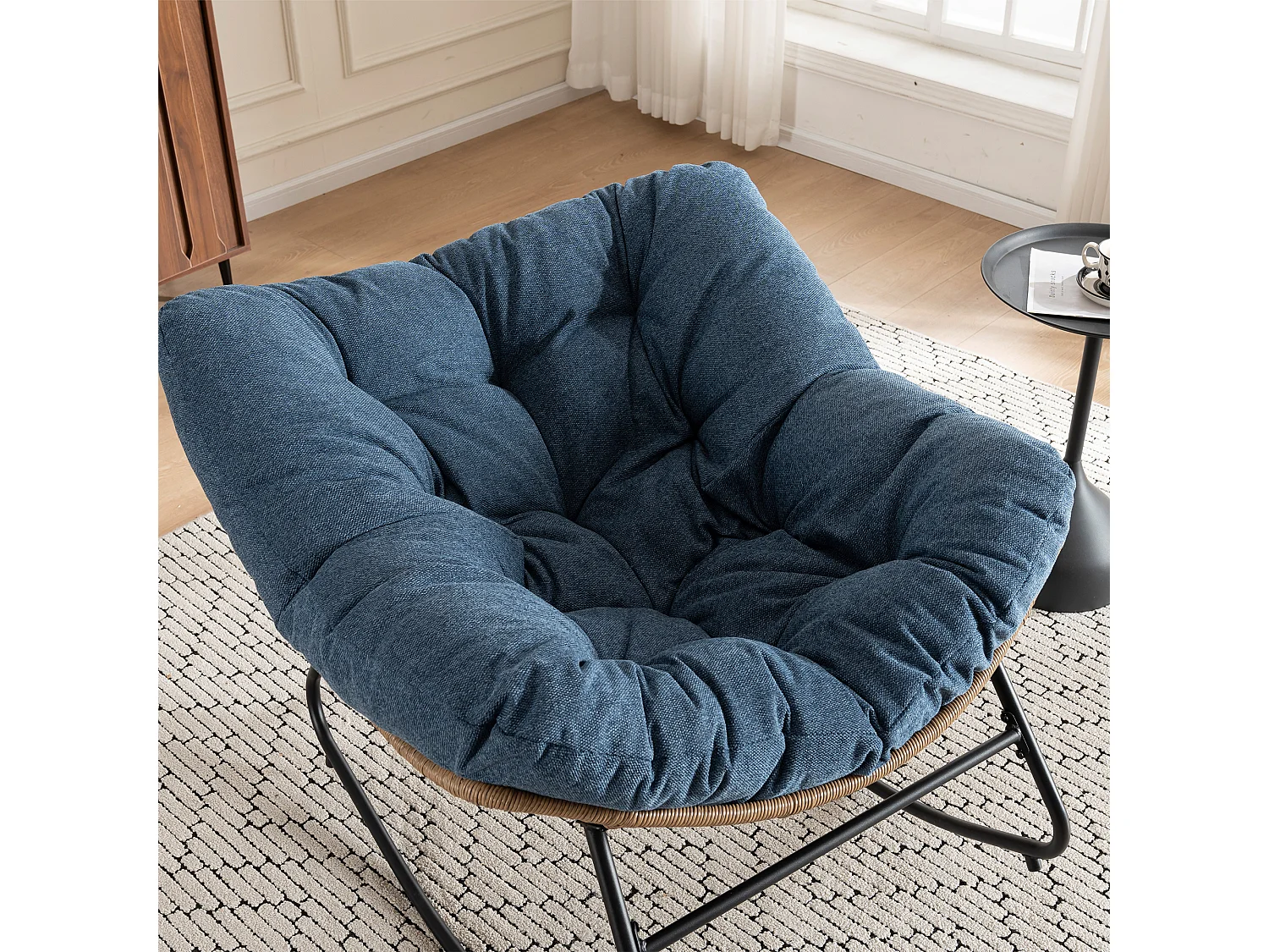 Chaise à bascule, fauteuil d'appoint en chenille, chaise à bascule moderne pour chambre de bébé, salon ou appartement.
