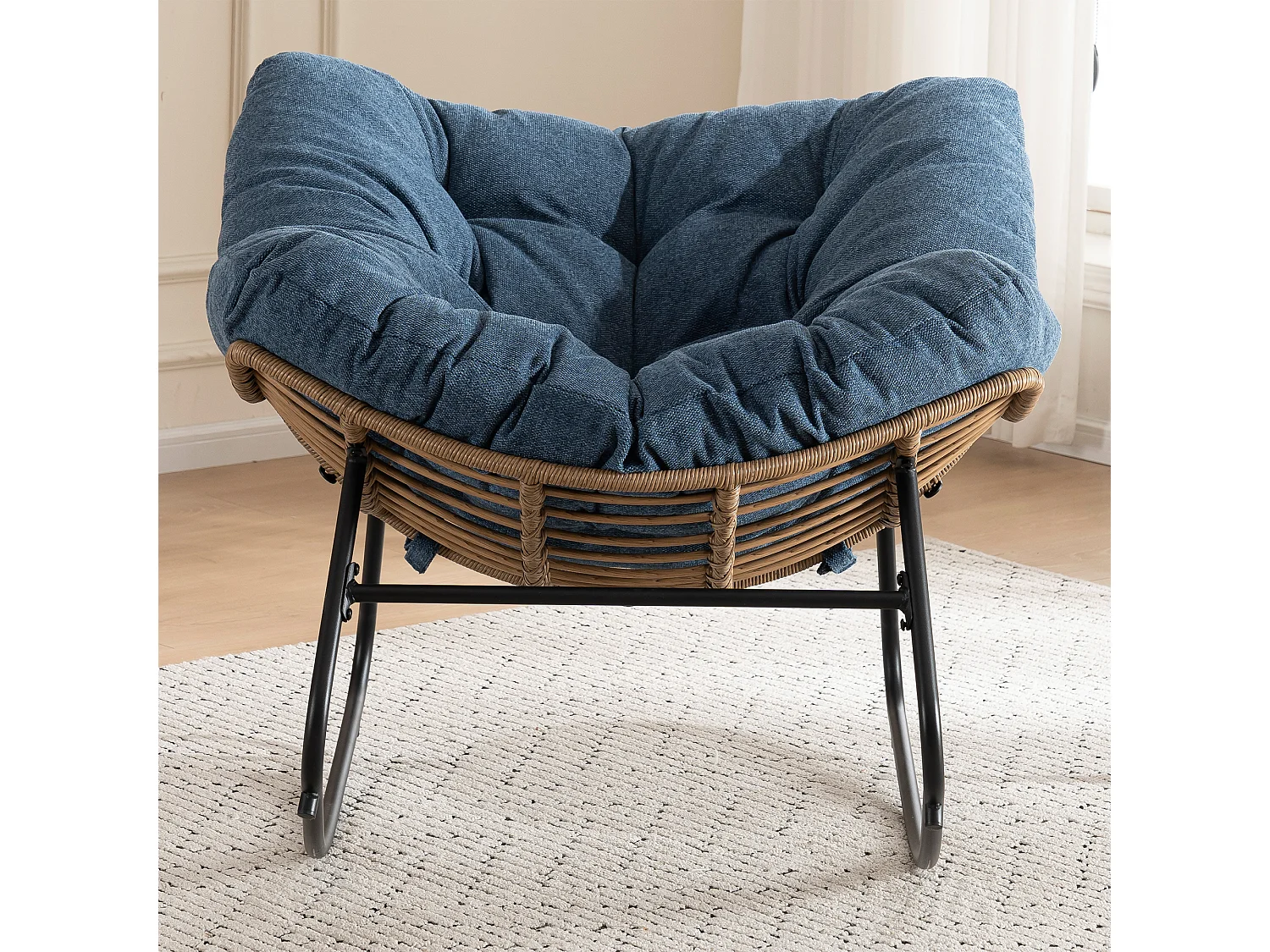 Chaise à bascule, fauteuil d'appoint en chenille, chaise à bascule moderne pour chambre de bébé, salon ou appartement.