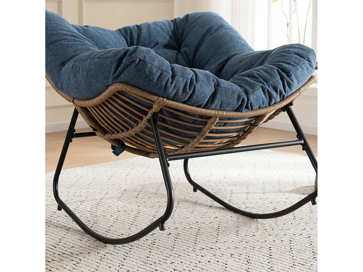 Chaise à bascule, fauteuil d'appoint en chenille, chaise à bascule moderne pour chambre de bébé, salon ou appartement.