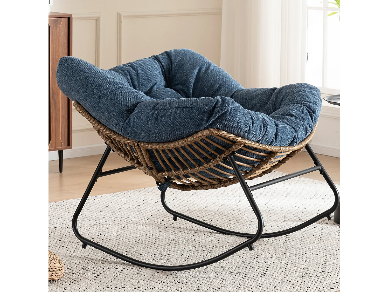 Chaise à bascule, fauteuil d'appoint en chenille, chaise à bascule moderne pour chambre de bébé, salon ou appartement.