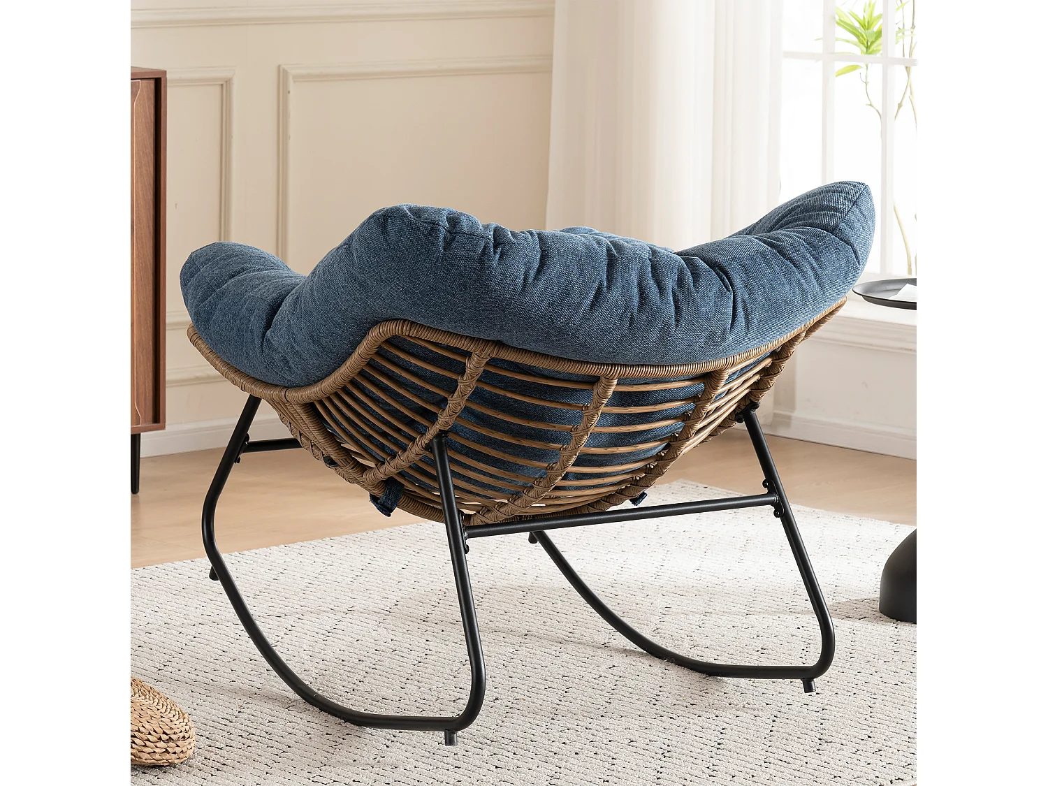 Chaise à bascule, fauteuil d'appoint en chenille, chaise à bascule moderne pour chambre de bébé, salon ou appartement.