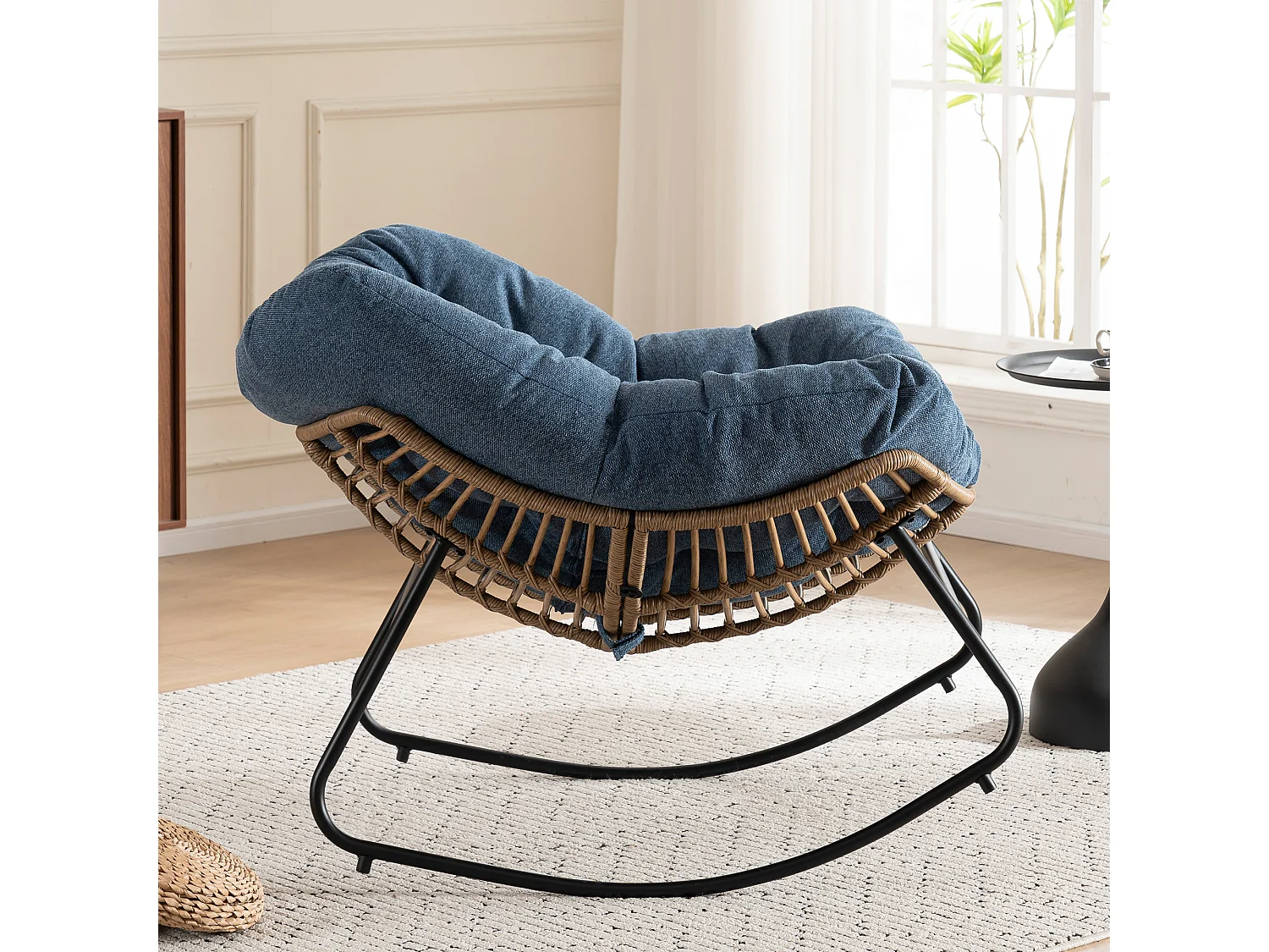 Chaise à bascule, fauteuil d'appoint en chenille, chaise à bascule moderne pour chambre de bébé, salon ou appartement.
