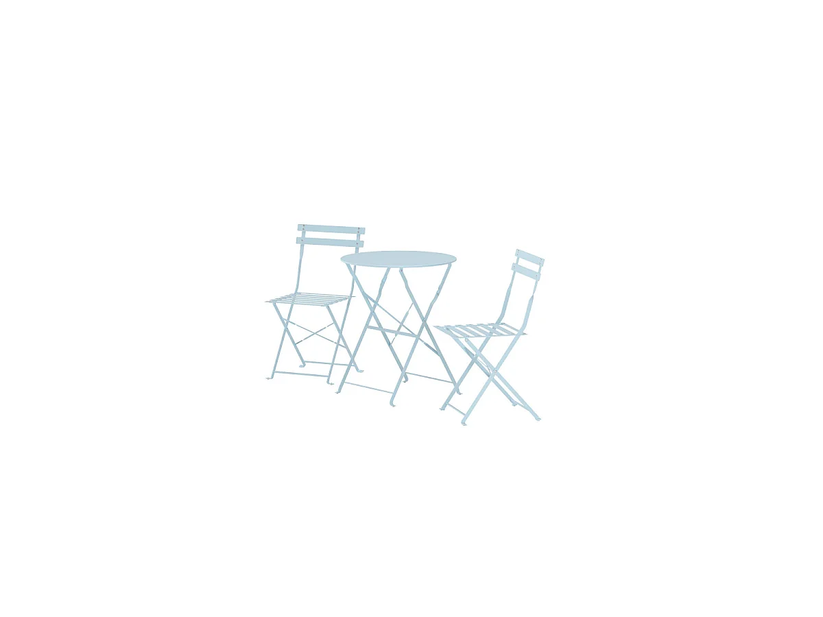 Ensemble Table de Jardin & 2 Chaises "Tao" 71cm Bleu