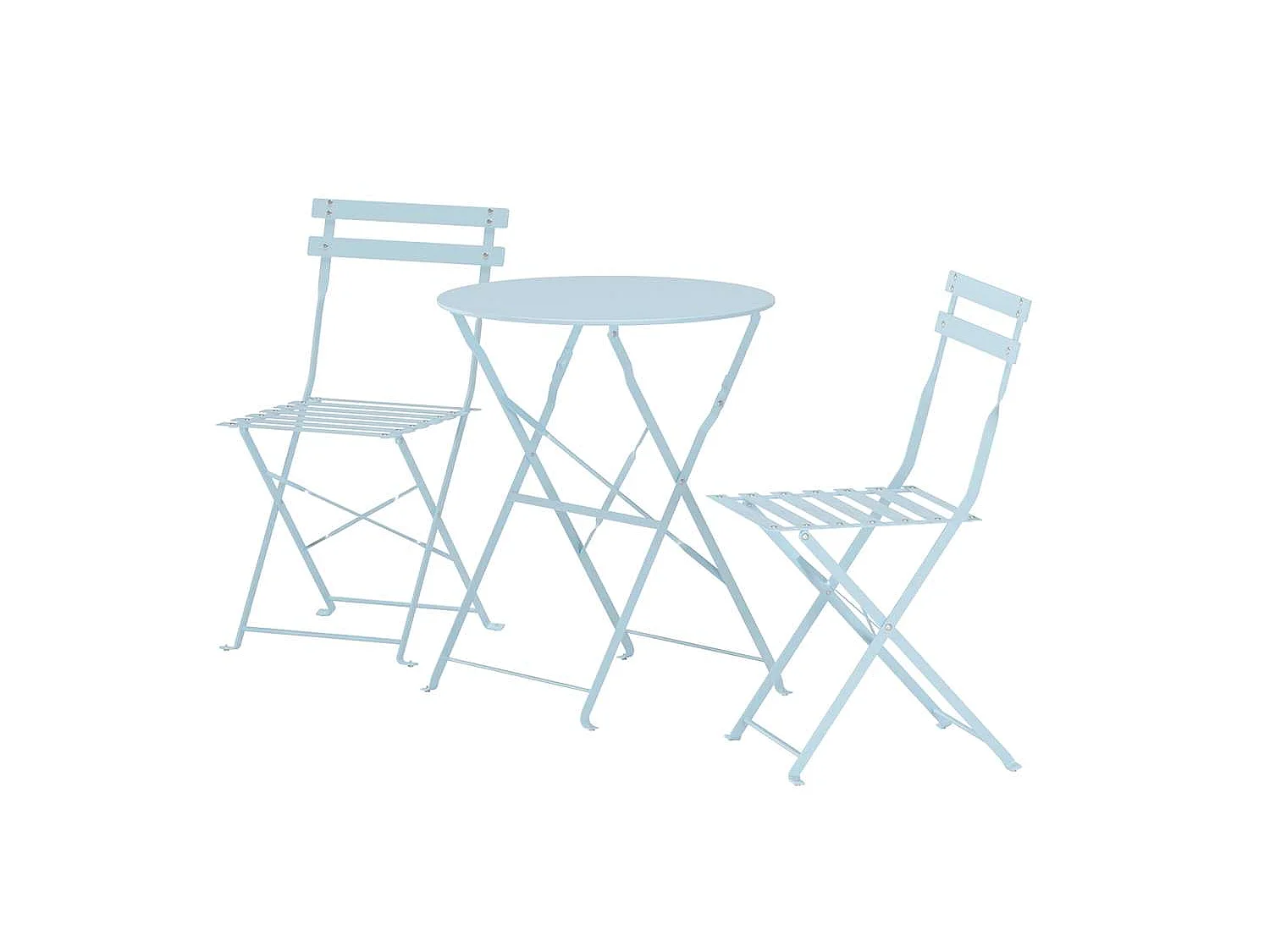 Ensemble Table de Jardin & 2 Chaises "Tao" 71cm Bleu