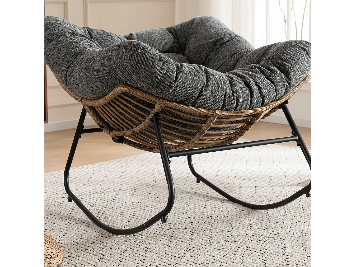Chaise à bascule, fauteuil d'appoint en chenille, chaise à bascule moderne pour chambre de bébé, salon ou appartement.