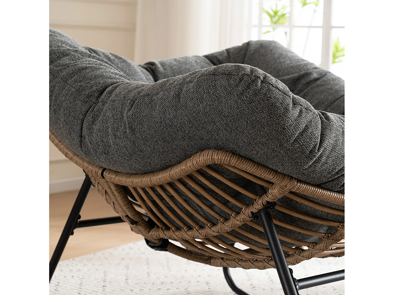 Chaise à bascule, fauteuil d'appoint en chenille, chaise à bascule moderne pour chambre de bébé, salon ou appartement.