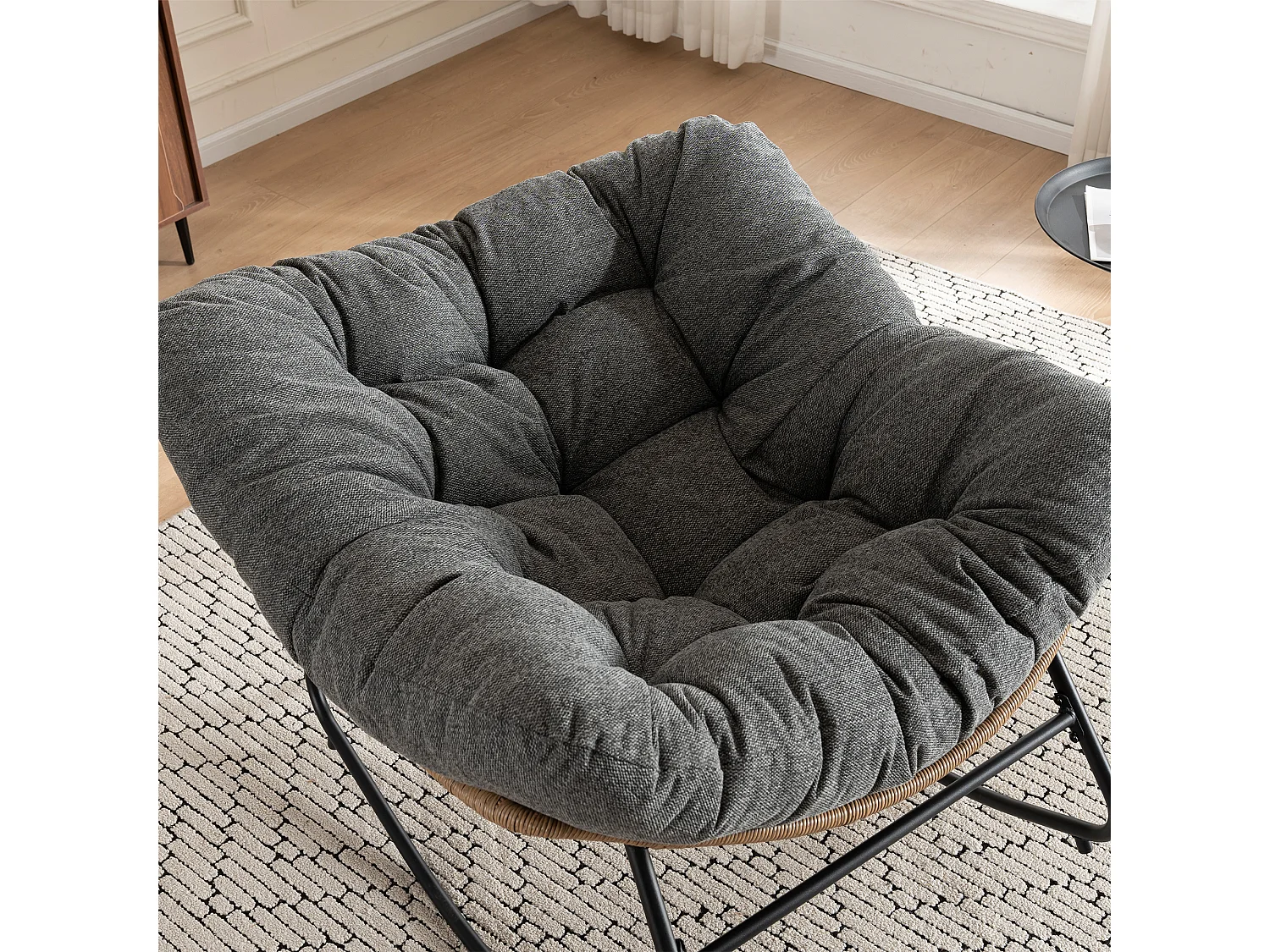 Chaise à bascule, fauteuil d'appoint en chenille, chaise à bascule moderne pour chambre de bébé, salon ou appartement.