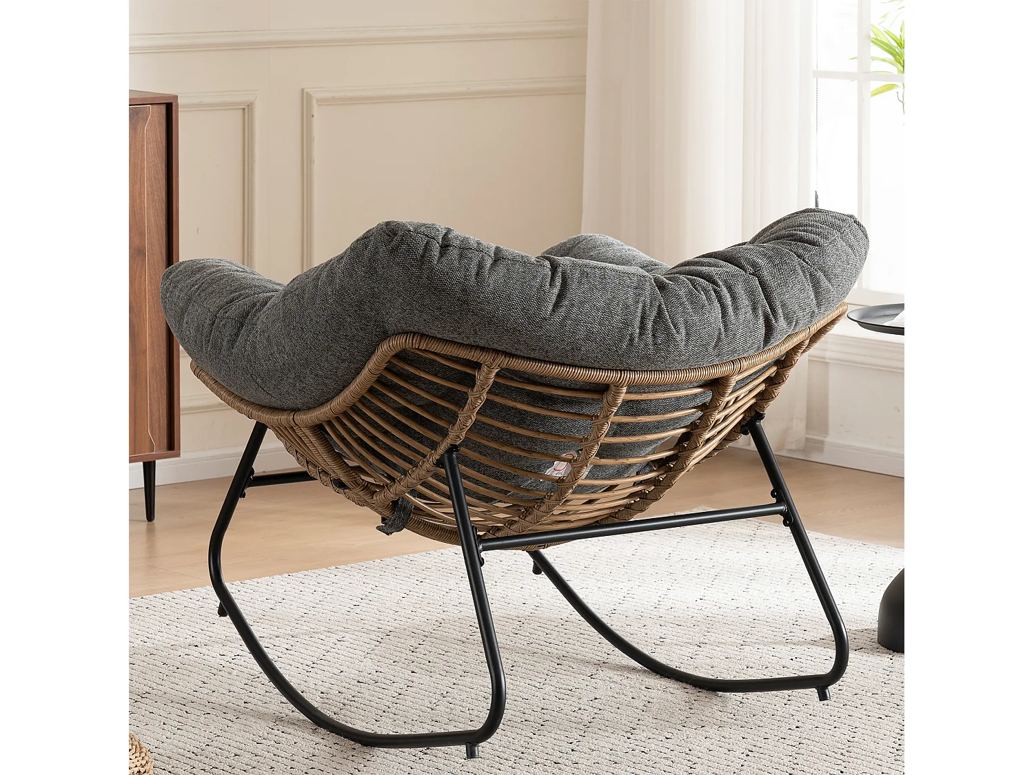 Chaise à bascule, fauteuil d'appoint en chenille, chaise à bascule moderne pour chambre de bébé, salon ou appartement.