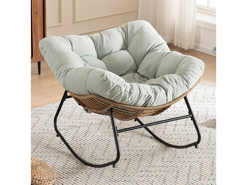 Chaise à bascule, fauteuil d'appoint en chenille, chaise à bascule moderne pour chambre de bébé, salon ou appartement.
