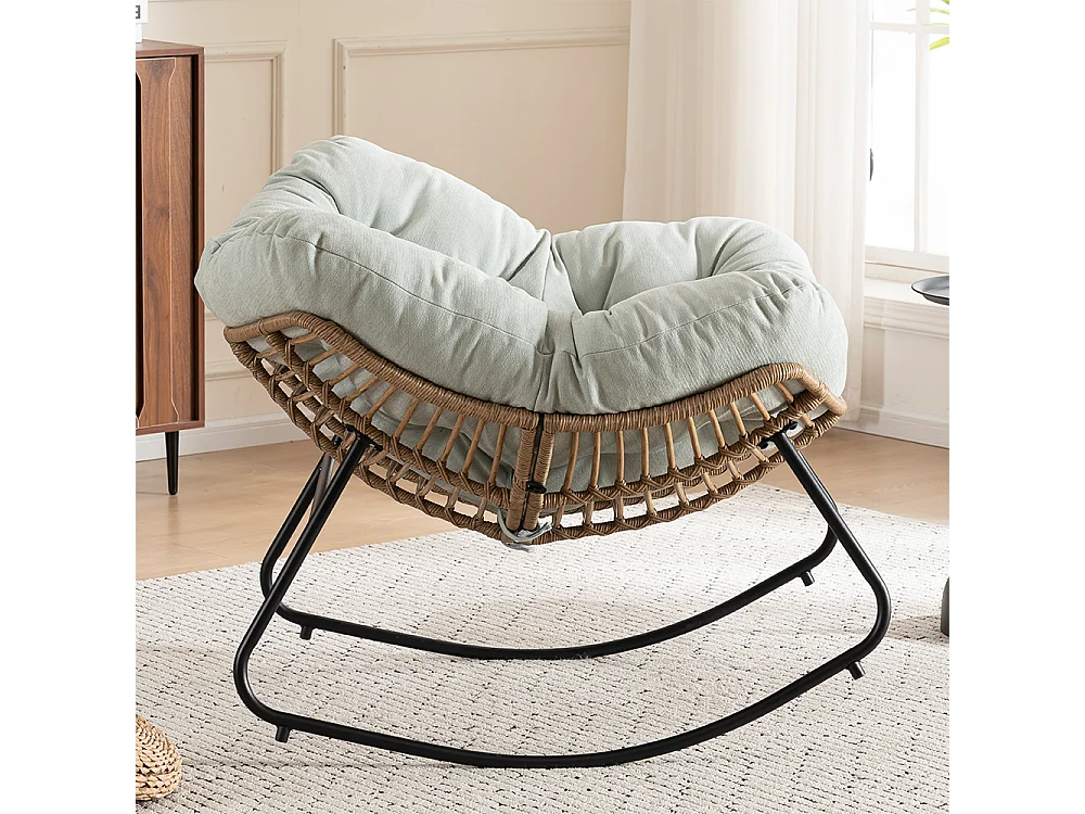 Chaise à bascule, fauteuil d'appoint en chenille, chaise à bascule moderne pour chambre de bébé, salon ou appartement.