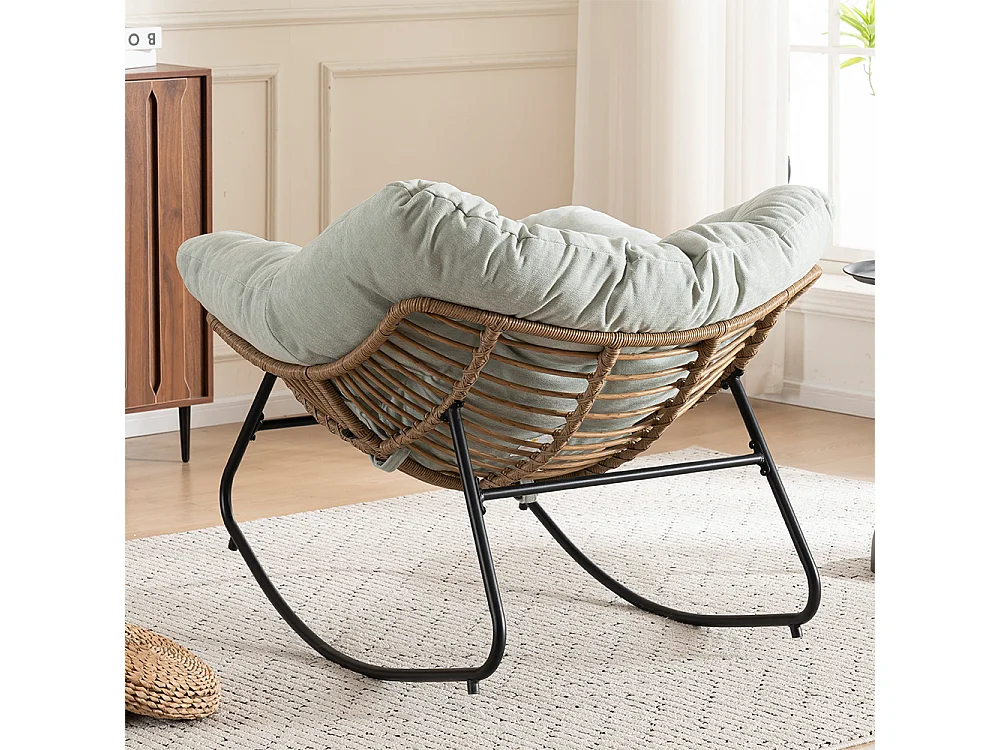 Chaise à bascule, fauteuil d'appoint en chenille, chaise à bascule moderne pour chambre de bébé, salon ou appartement.