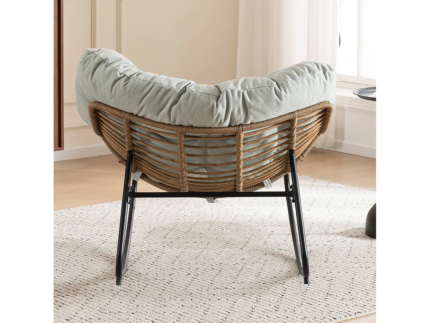 Chaise à bascule, fauteuil d'appoint en chenille, chaise à bascule moderne pour chambre de bébé, salon ou appartement.