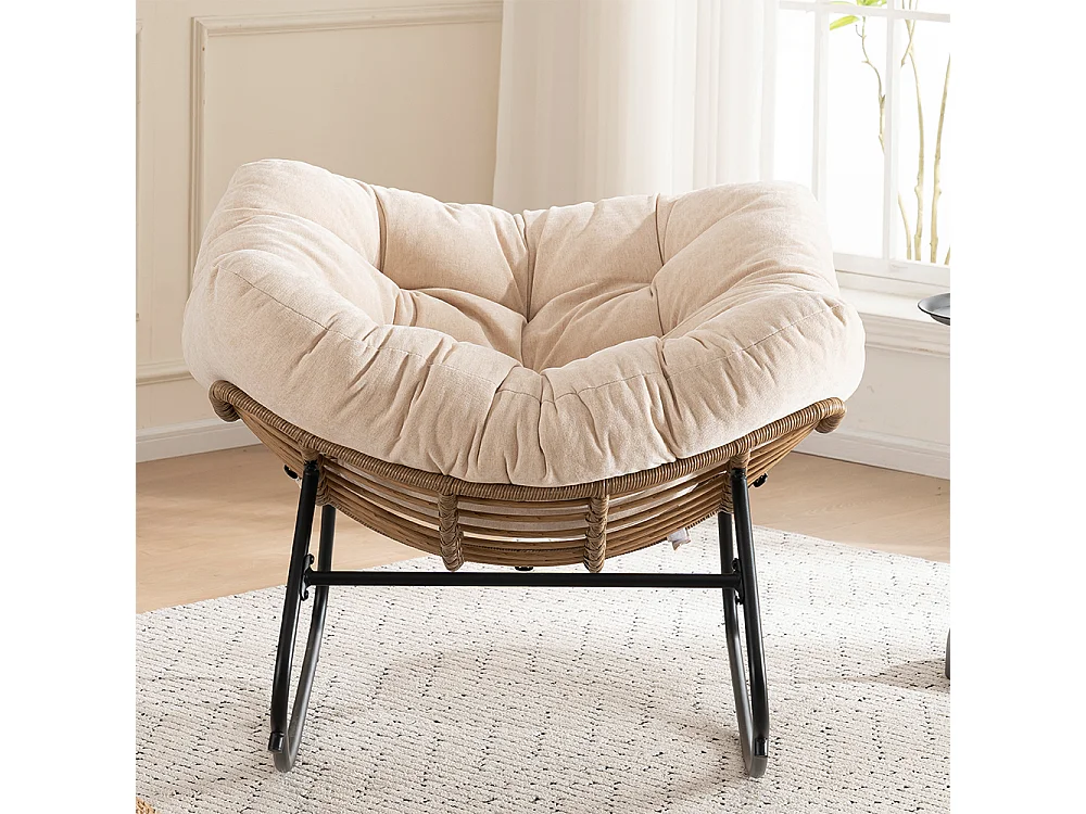 Chaise à bascule, fauteuil d'appoint en chenille, chaise à bascule moderne pour chambre de bébé, salon ou appartement.