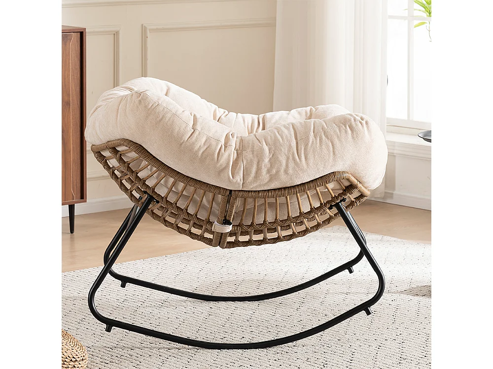 Chaise à bascule, fauteuil d'appoint en chenille, chaise à bascule moderne pour chambre de bébé, salon ou appartement.