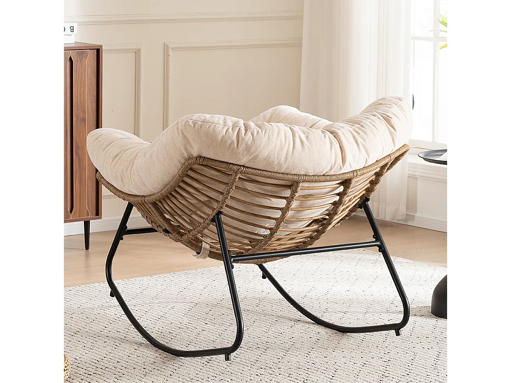 Chaise à bascule, fauteuil d'appoint en chenille, chaise à bascule moderne pour chambre de bébé, salon ou appartement.