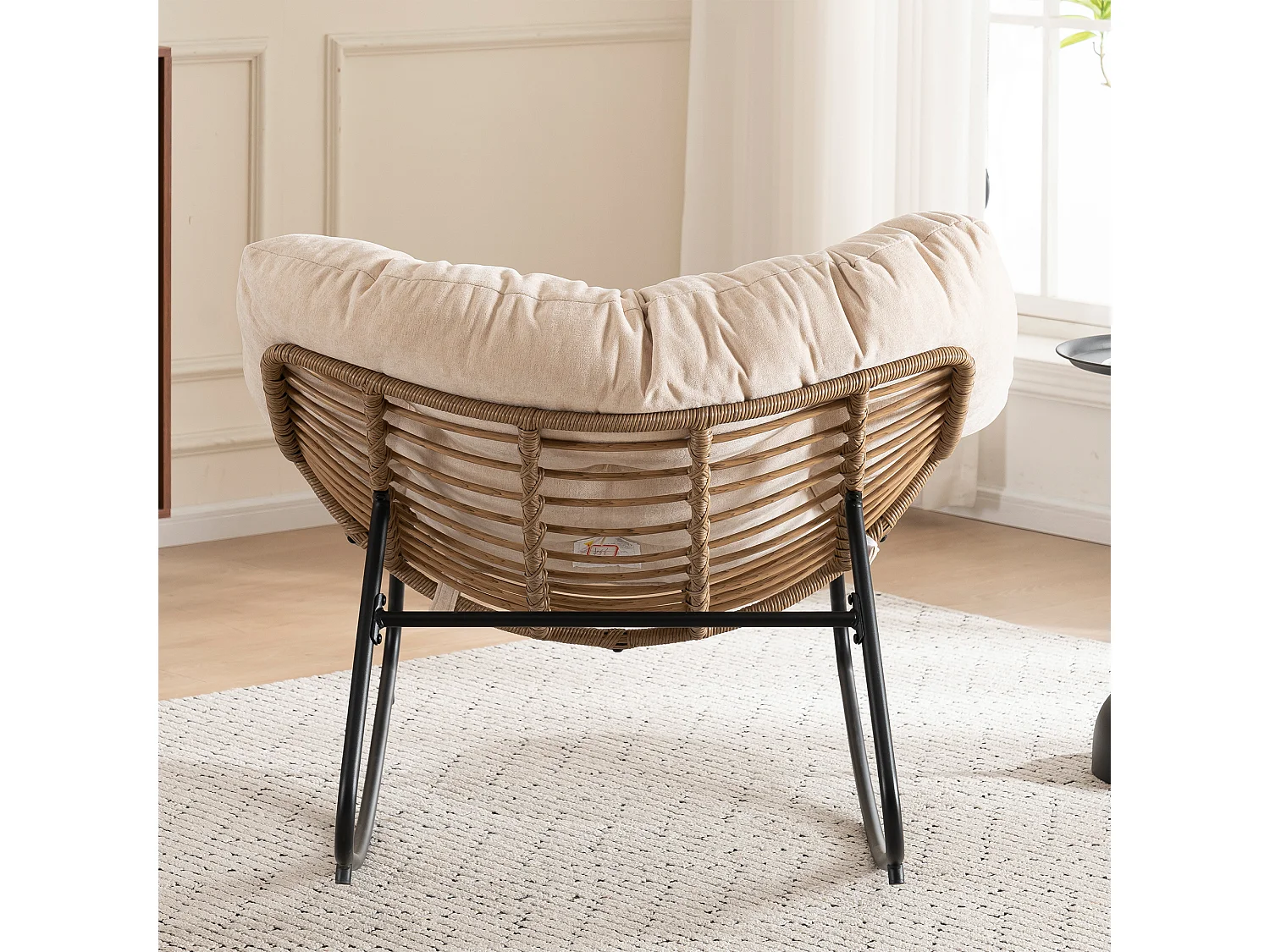 Chaise à bascule, fauteuil d'appoint en chenille, chaise à bascule moderne pour chambre de bébé, salon ou appartement.