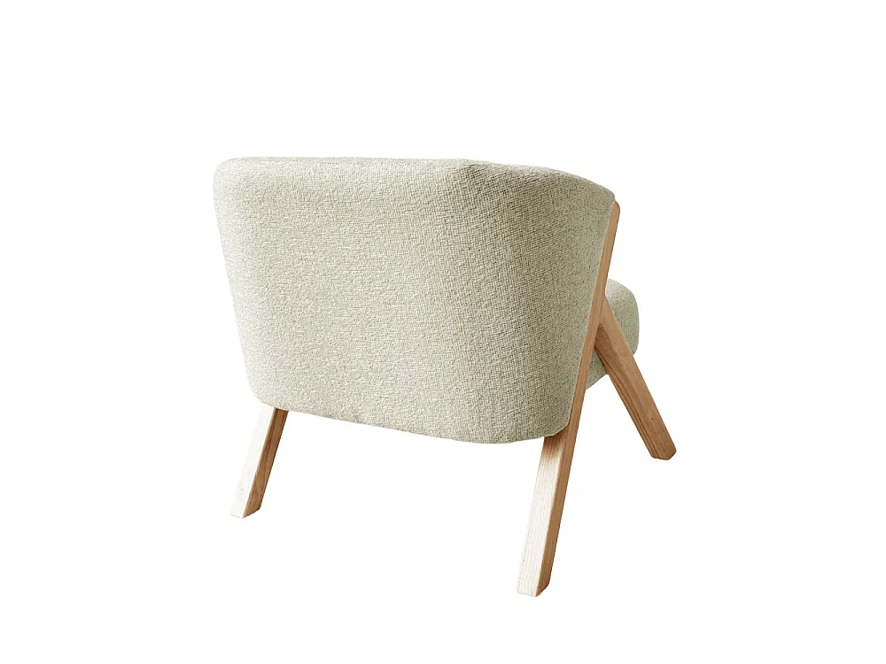 Malou - Fauteuil en tissu pieds bois clair - Beige