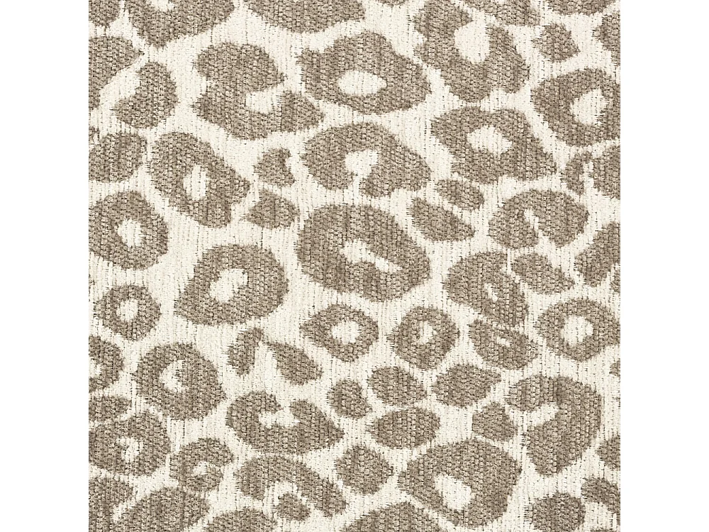 Mo - Fauteuil rond en tissu imprimé léopard - Beige