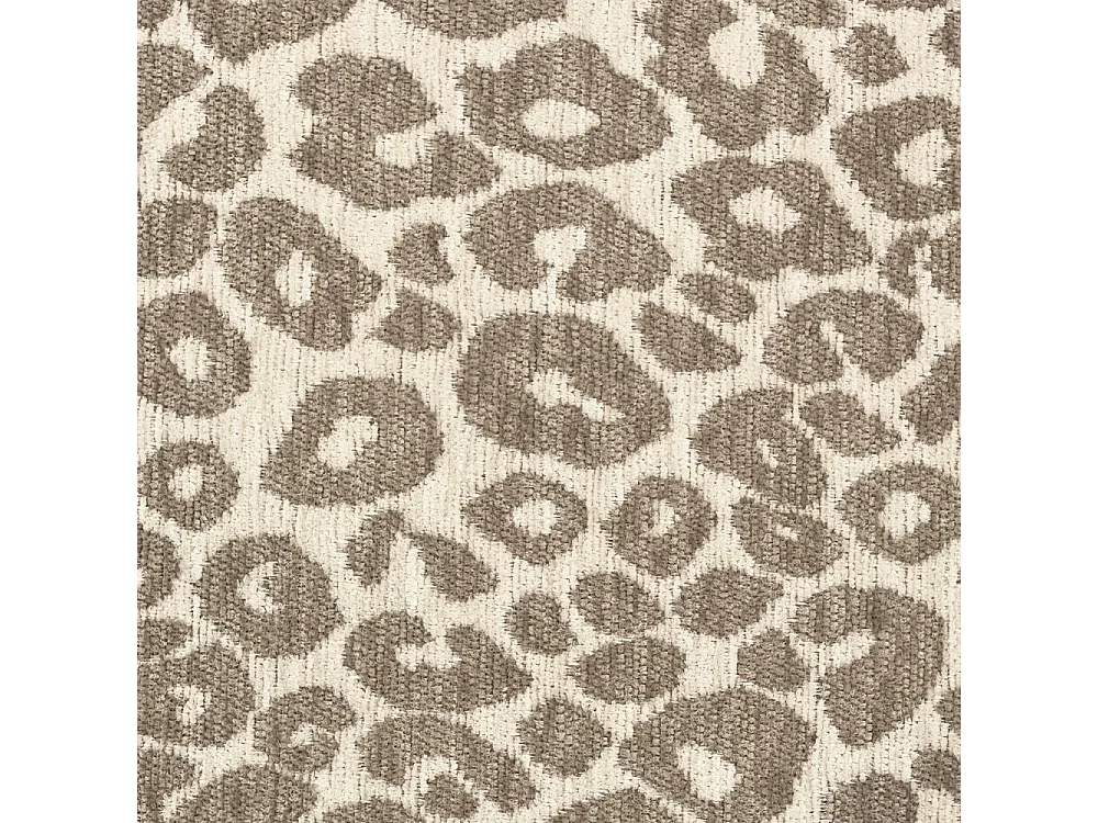 Sally - Banc en tissu imprimé léopard et bois - Beige
