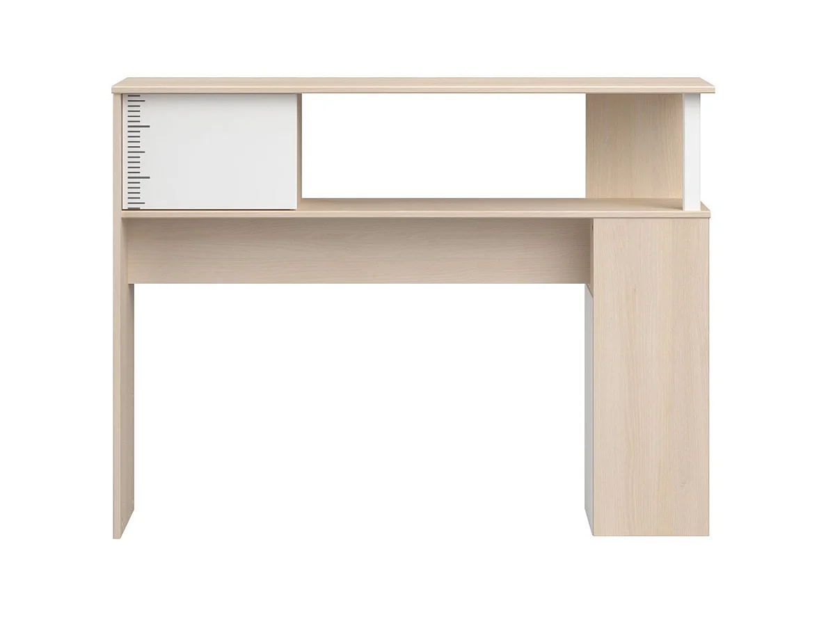 Tête de lit avec rangements aspect bois façade blanche sérigraphiée - CHARLINE