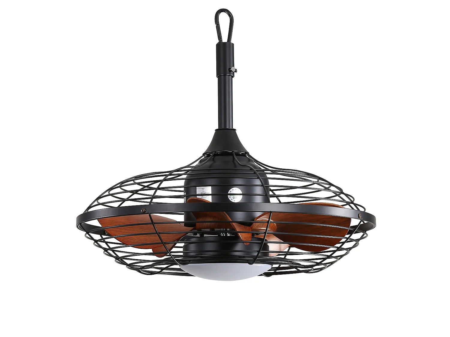 Ventilateur de plafond 50 cm avec télécommande, LED 18W, minuterie, ABS noir