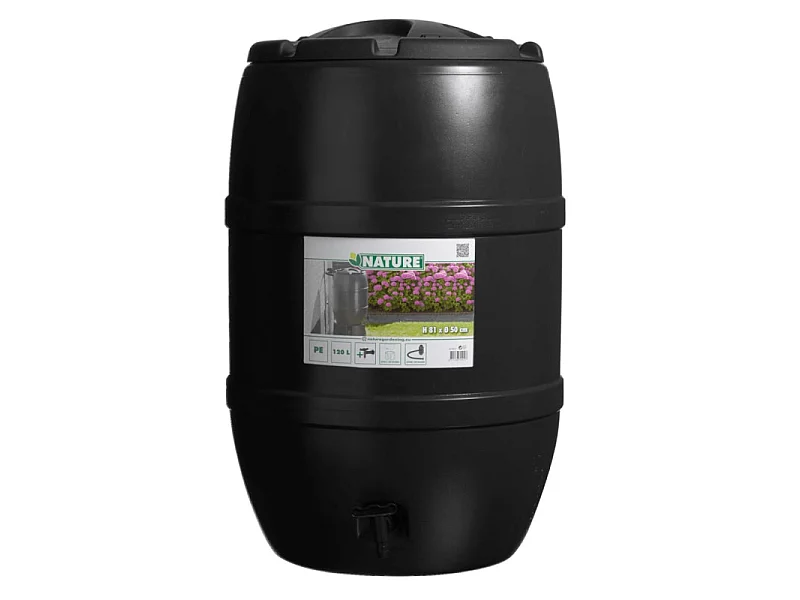 Nature Récupérateur d'eau de pluie 120 L 51x81 cm Noir