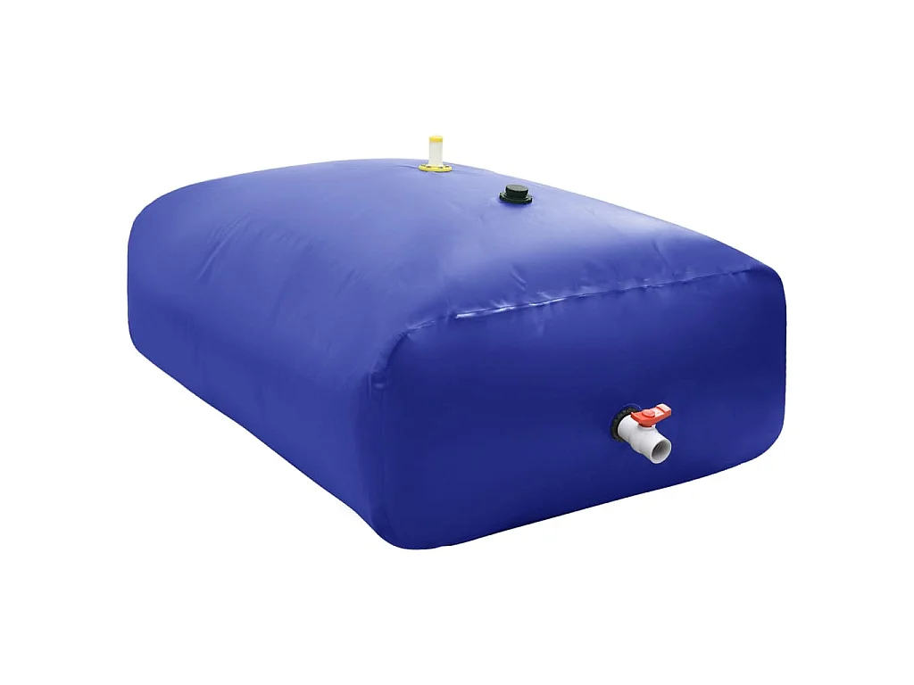 Réservoir d'eau pliable de 3000 litres avec robinet en PVC - Bleu