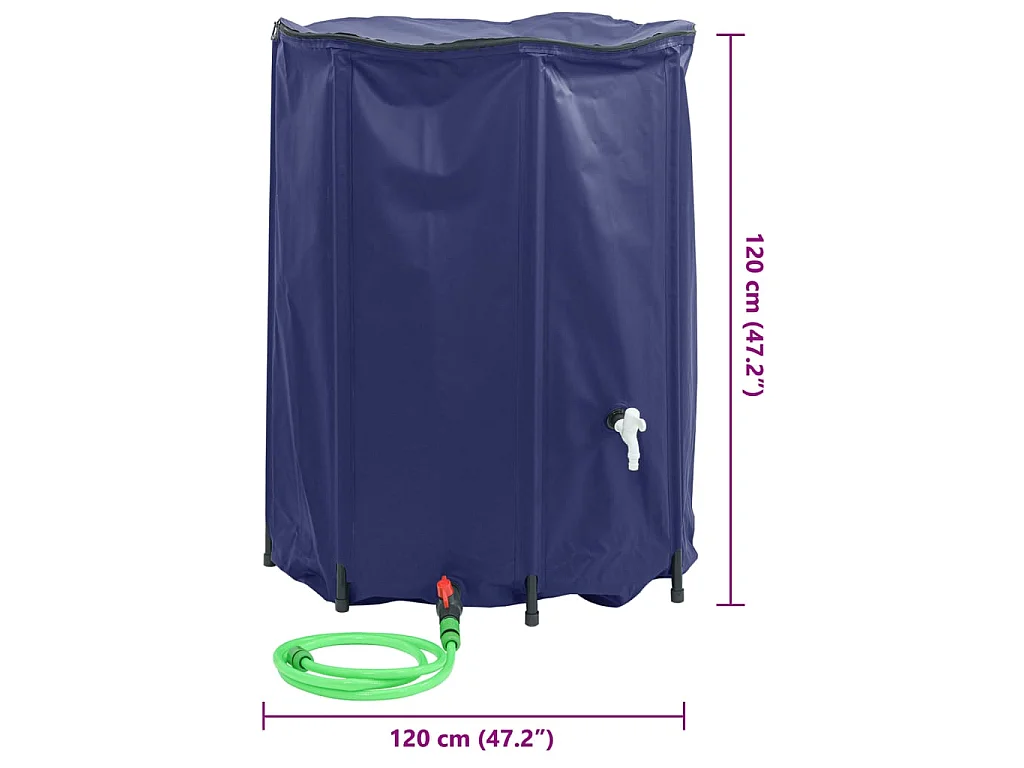 Réservoir d'eau pliable avec robinet 1350L PVC Résistant
