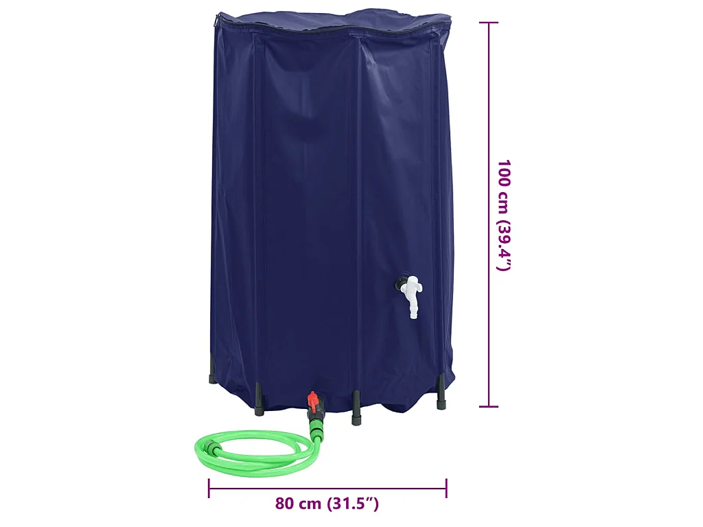 Réservoir d'eau pliable en PVC de 500L avec robinet pour une réutilisation efficace de l'eau