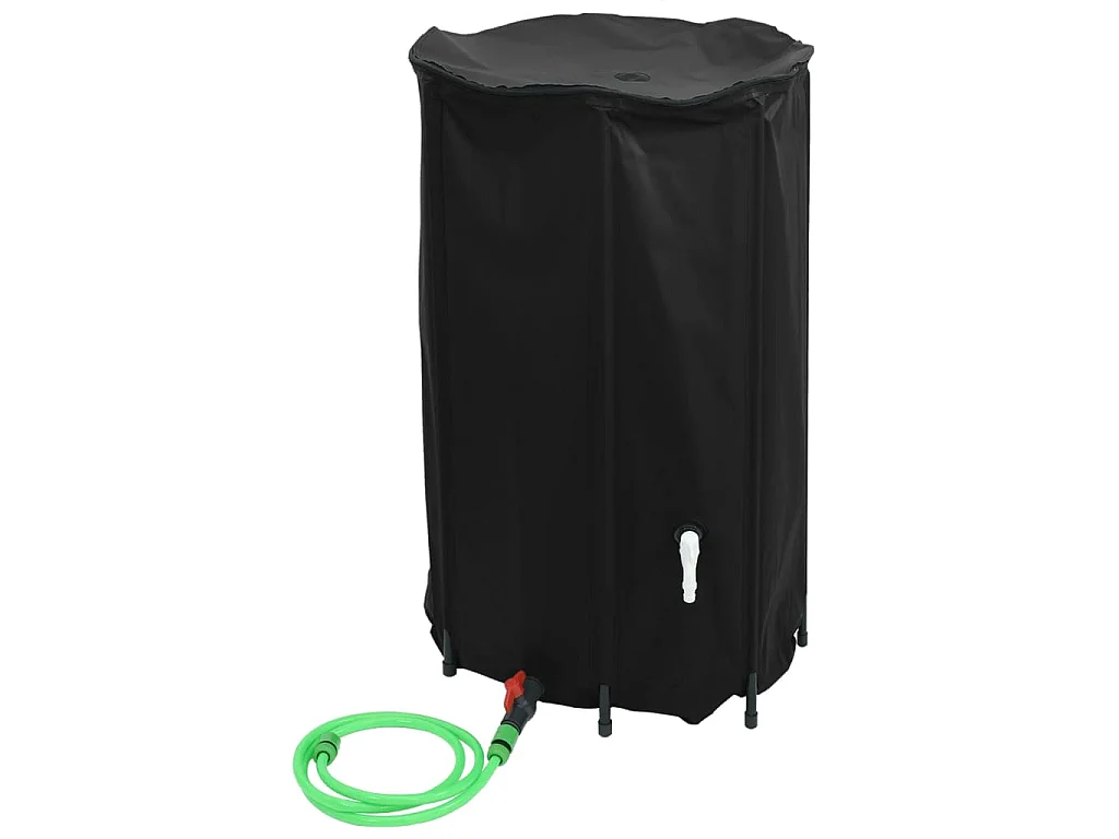 Réservoir d'eau pliable de 500 litres avec robinet en PVC - Noir