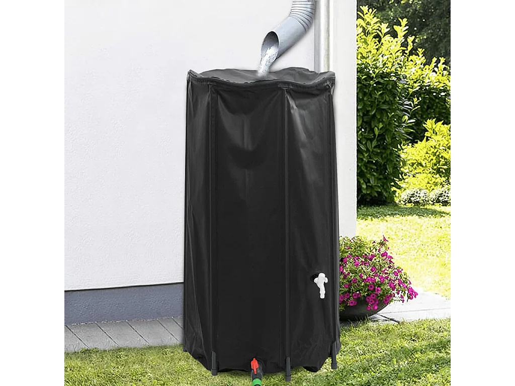 Réservoir d'eau pliable de 250L avec robinet et vanne de sortie en ABS