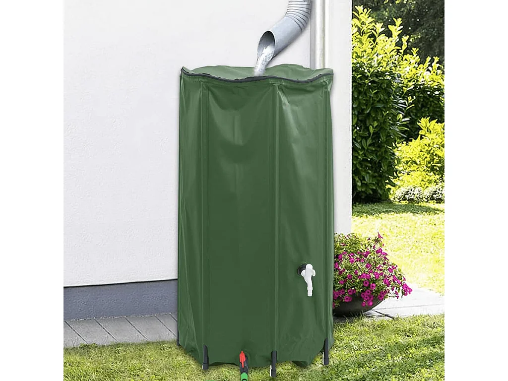 Réservoir d'eau pliable de 380 litres avec robinet en PVC et vanne de sortie