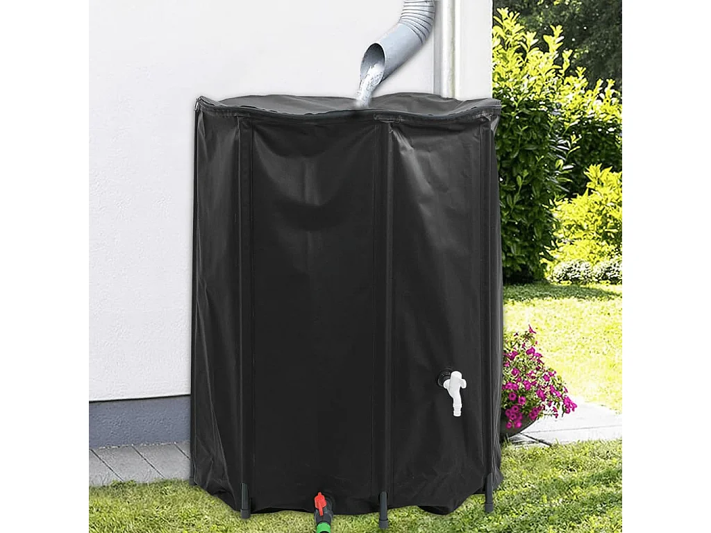 Réservoir d'eau pliable de 750 litres avec robinet et filtre en maille pour jardin