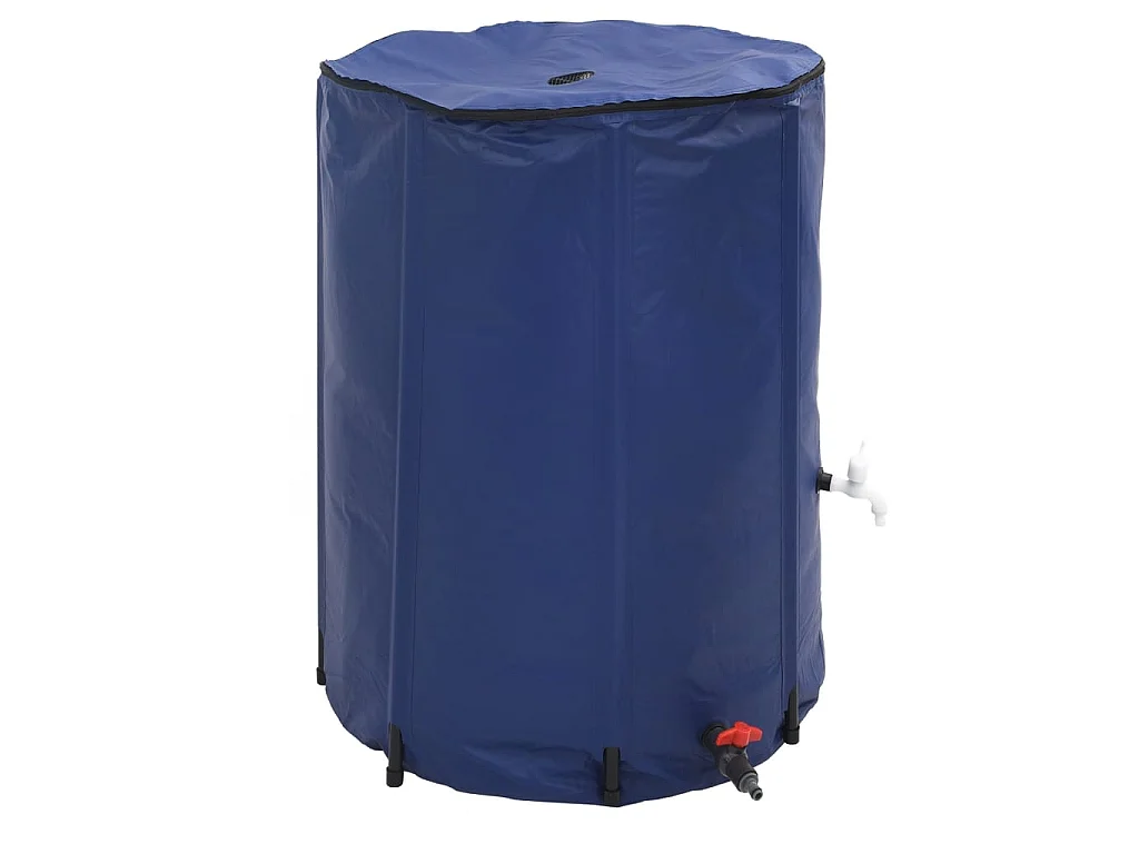 Réservoir d'Eau Pliable de 750 Litres avec Robinet pour Jardin - PVC - Bleu