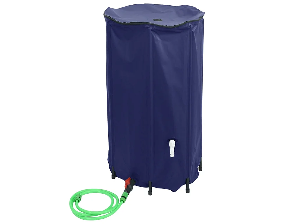 Réservoir d'eau pliable de 250 litres avec robinet, résistant au PVC, idéal pour la récupération d'eau de pluie