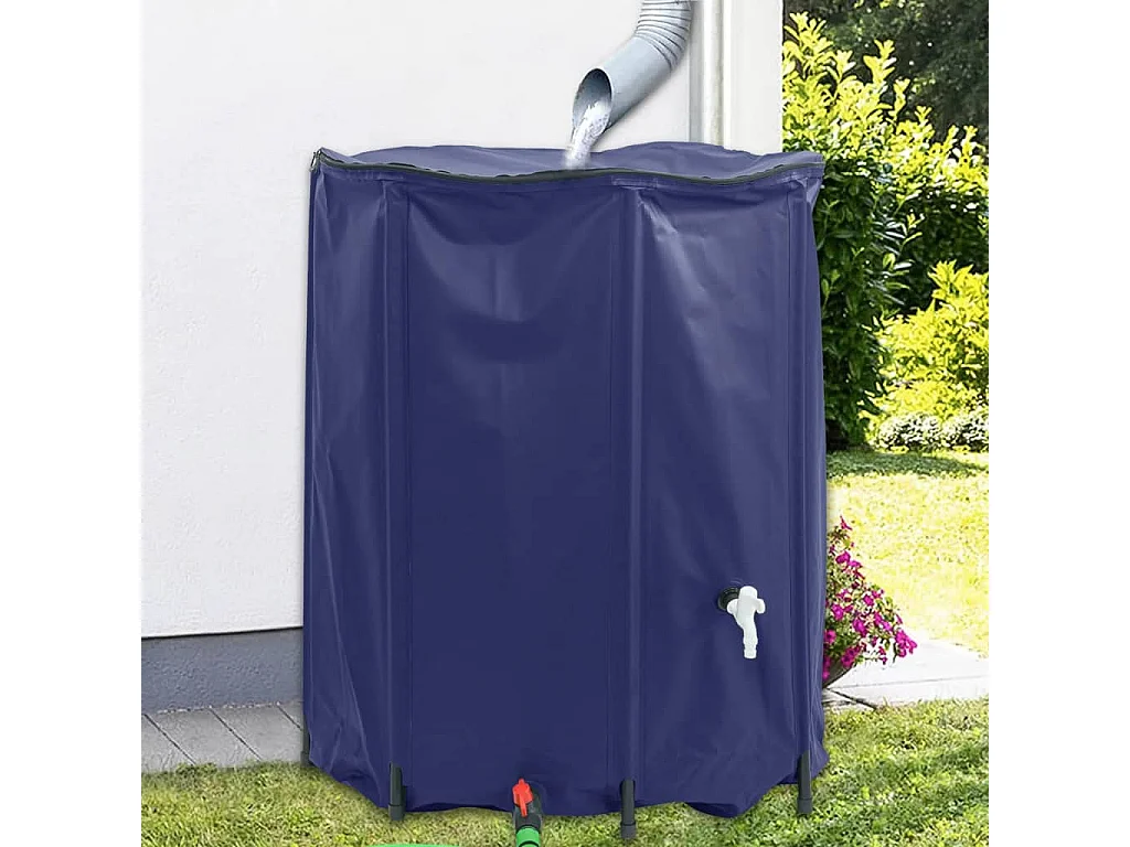 Réservoir d'eau pliable de 1250L avec robinet et vanne ABS pour le jardinage