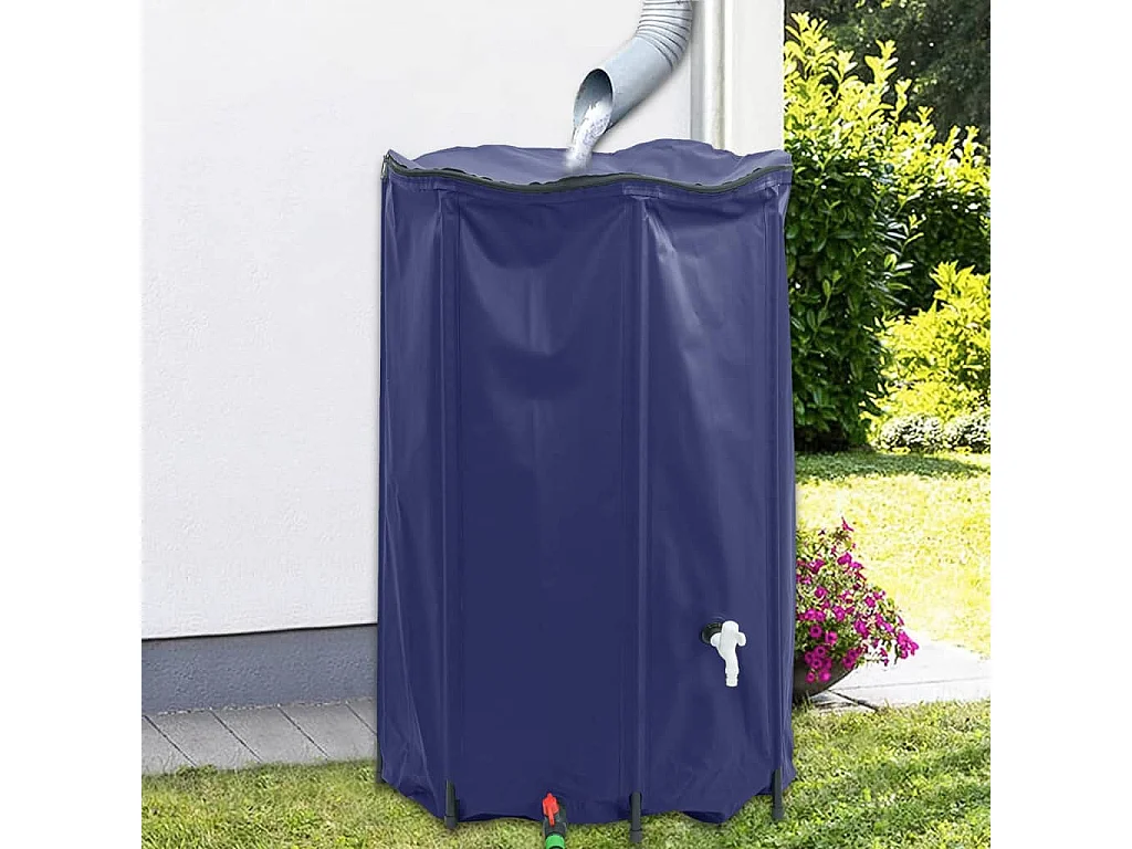 Réservoir d'eau pliable de 1000 litres avec robinet en PVC et vanne de sortie