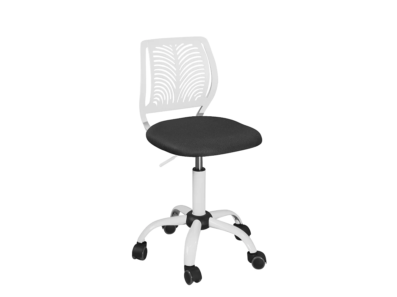 Chaise de bureau enfant réglable pivotante SAWI blanc noir
