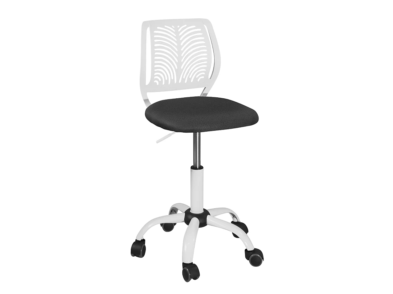 Chaise de bureau enfant réglable pivotante SAWI blanc noir