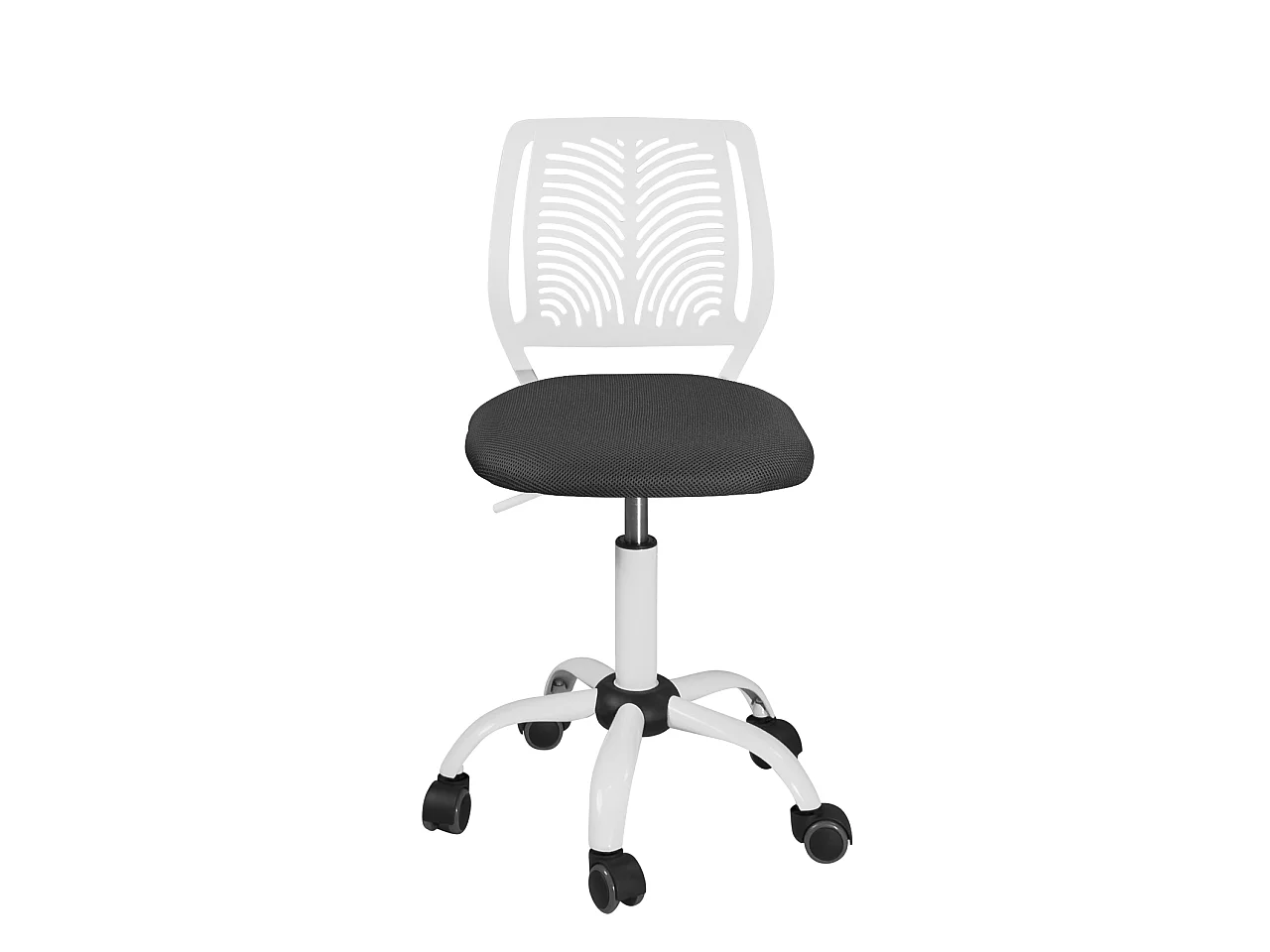 Chaise de bureau enfant réglable pivotante SAWI blanc noir