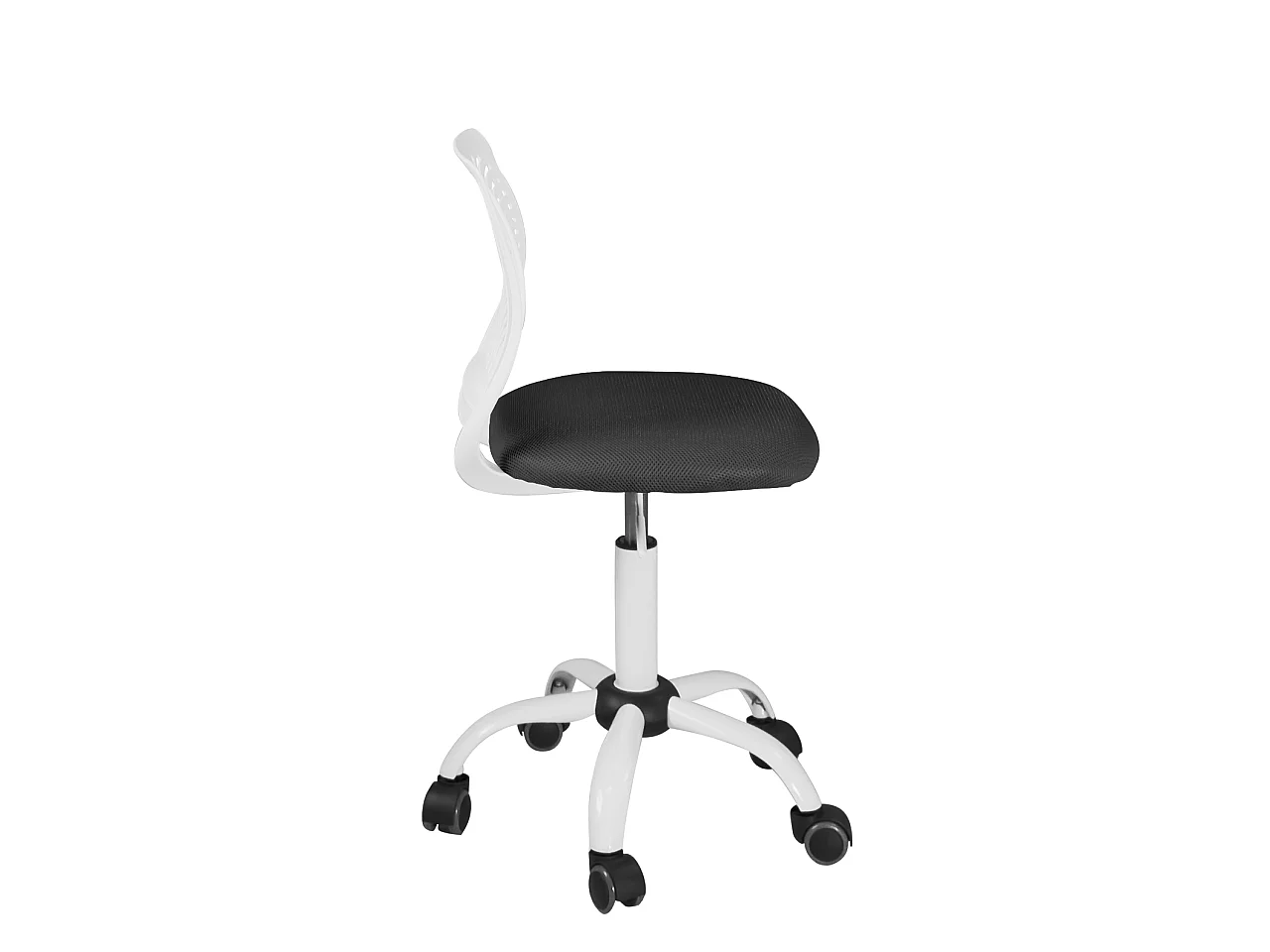 Chaise de bureau enfant réglable pivotante SAWI blanc noir