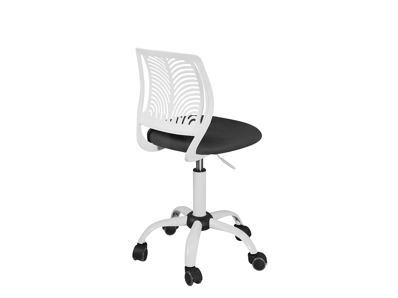 Chaise de bureau enfant réglable pivotante SAWI blanc noir