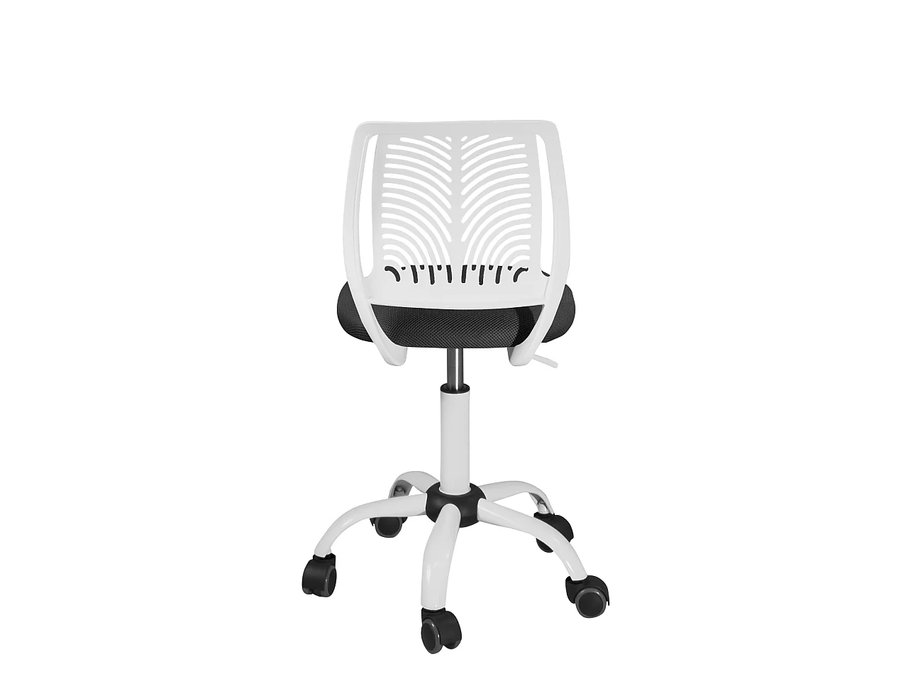 Chaise de bureau enfant réglable pivotante SAWI blanc noir