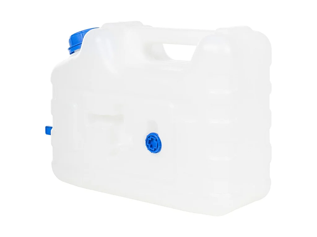 Récipient d'eau transparent de 10 litres avec robinet étanche pour le camping et les urgences